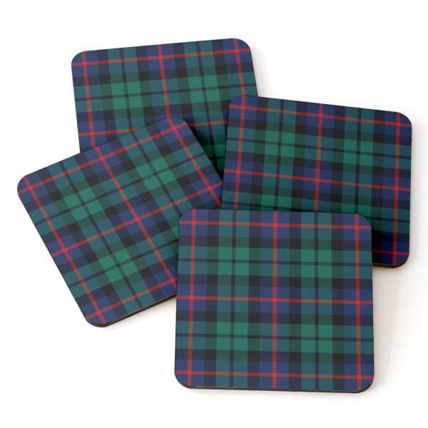 Denholm District tartan beverage coasters