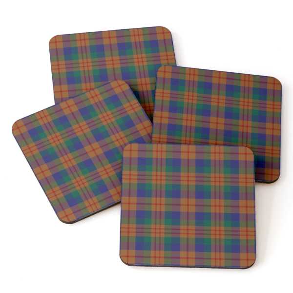 Dorward tartan beverage coasters