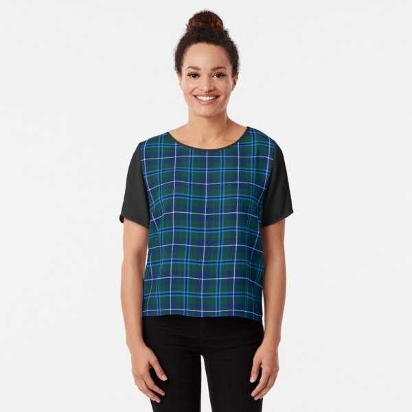 Douglas tartan chiffon top