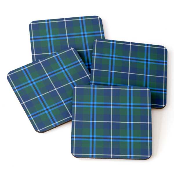 Douglas tartan beverage coasters