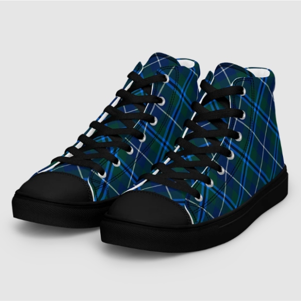 Douglas tartan men's black hightop shoes