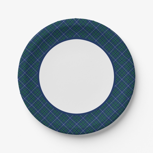 Douglas tartan paper plate