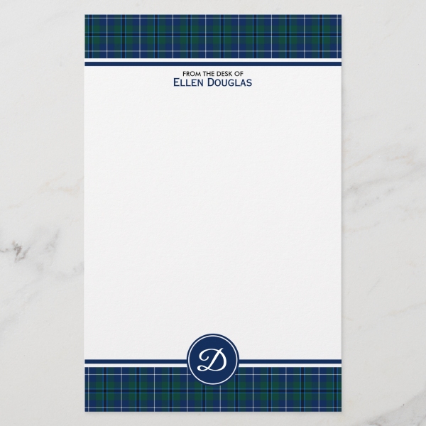 Stationery with Douglas tartan border