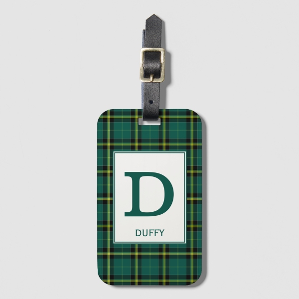 Duffy tartan luggage tag