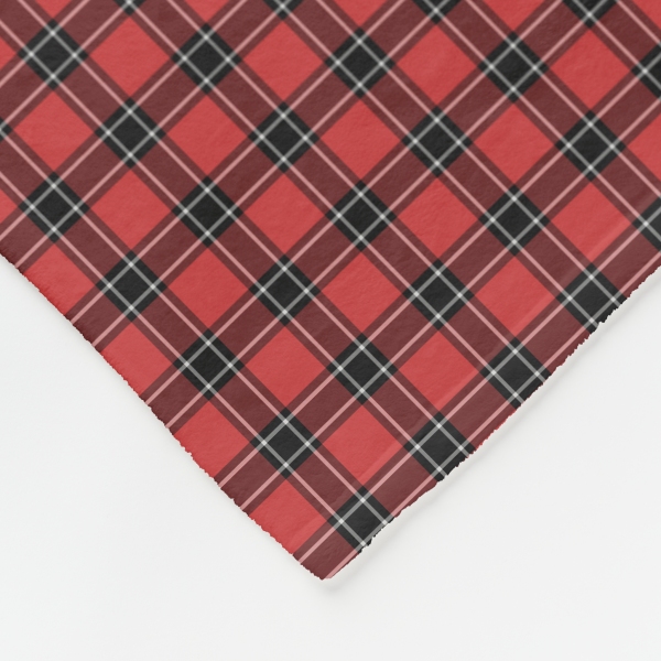 Dunbar District tartan fleece blanket