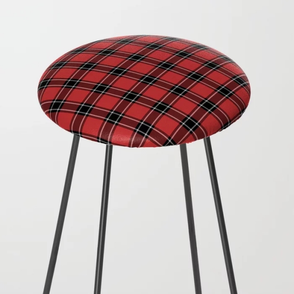 Dunbar District tartan counter stool