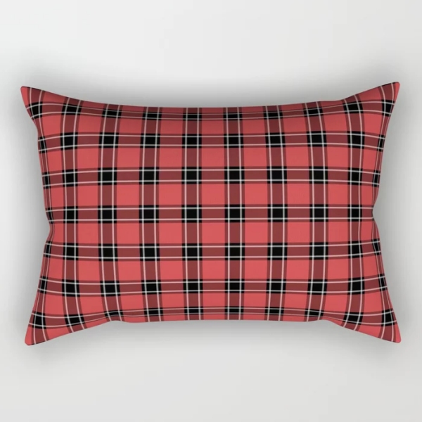 Dunbar District tartan rectangular throw pillow