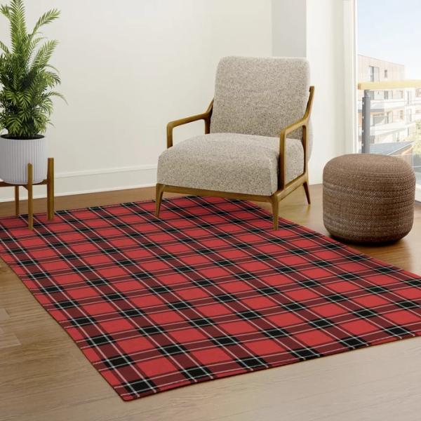 Dunbar District tartan area rug