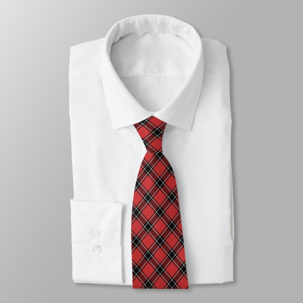 Dunbar District tartan necktie