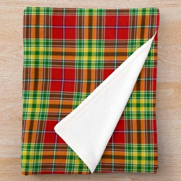 Dunblane District tartan fleece throw blanket