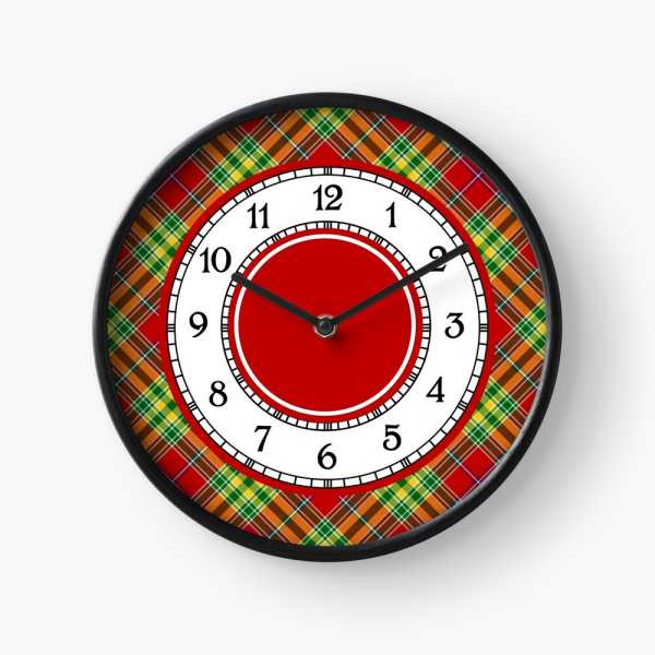 Dunblane District tartan wall clock