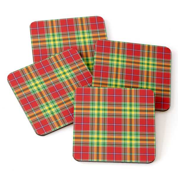 Dunblane District tartan beverage coasters