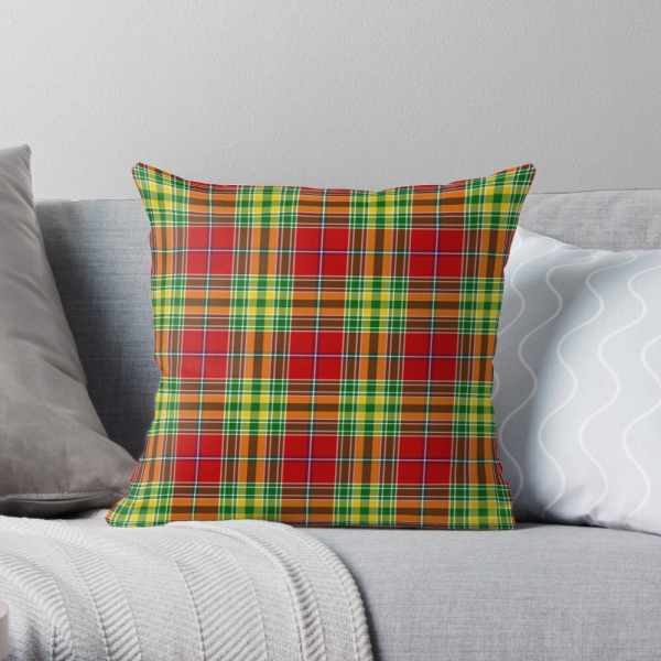 Dunblane District tartan throw pillow