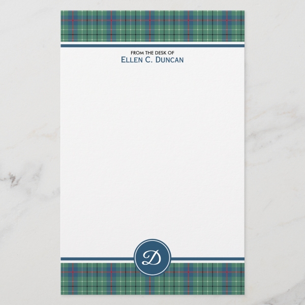 Stationery with Duncan Ancient tartan border