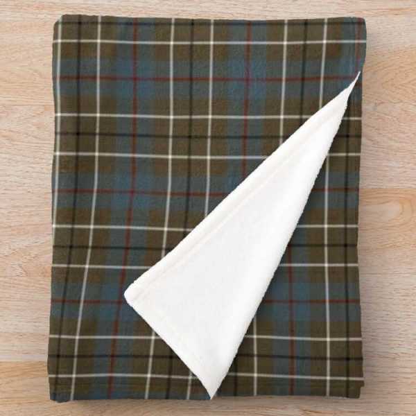 Duncan Weathered tartan fleece throw blanket