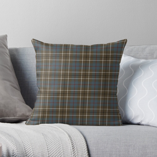 Duncan Weathered tartan throw pillow