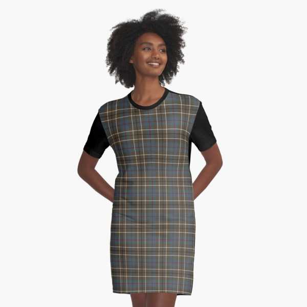 Duncan Weathered tartan tee shirt dress