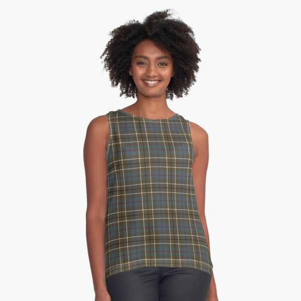 Duncan Weathered tartan sleeveless top