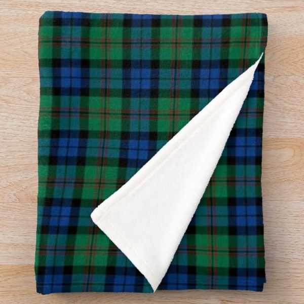 Dundas tartan fleece throw blanket