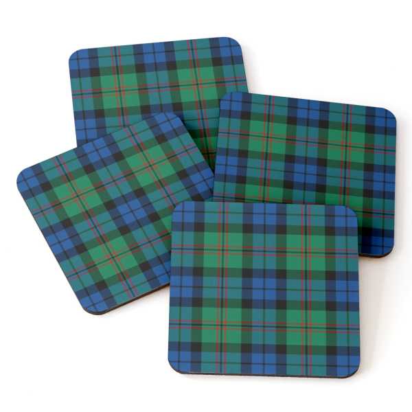 Dundas tartan beverage coasters