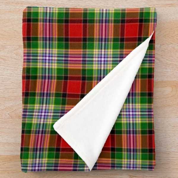 Dundee District tartan fleece throw blanket