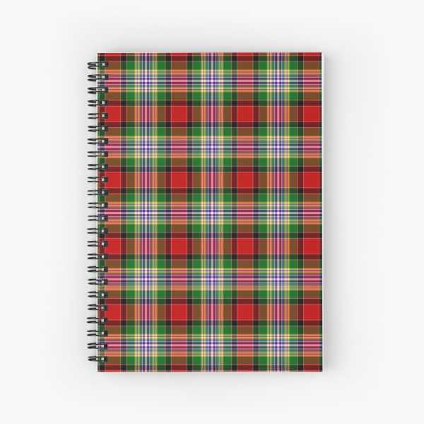 Dundee District tartan spiral notebook
