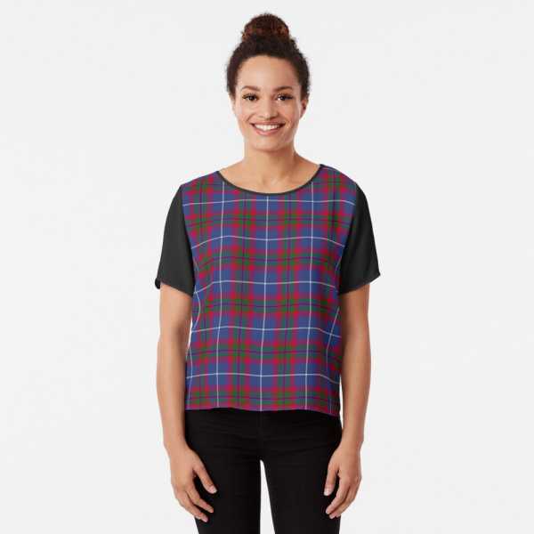 Edinburgh District tartan chiffon top