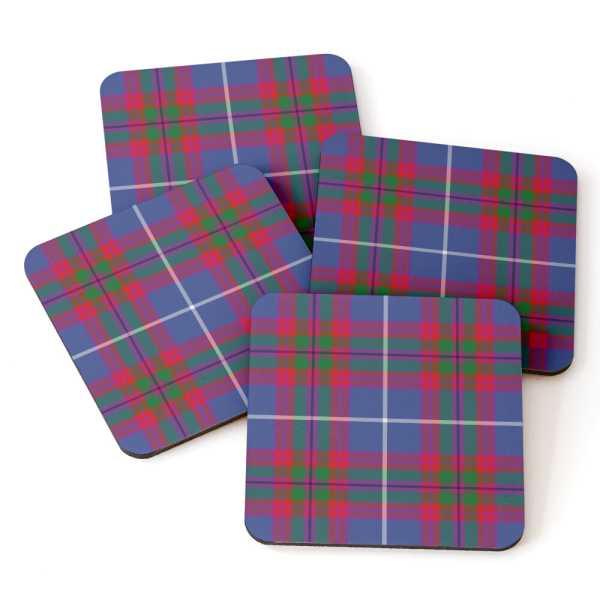 Edinburgh District tartan beverage coasters