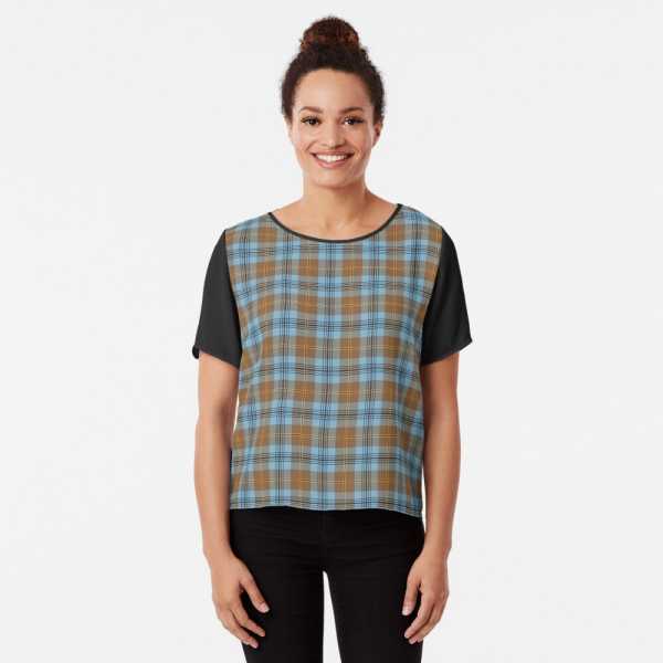 Falkirk District tartan chiffon top