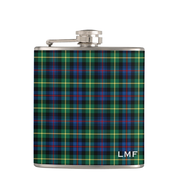 Farquharson tartan hip flask