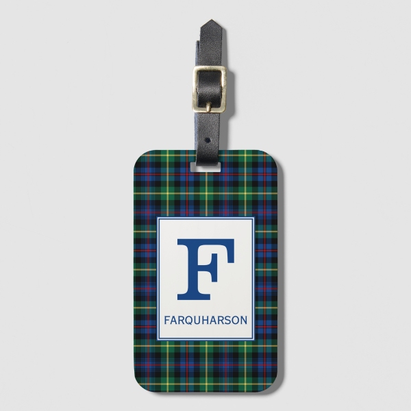 Farquharson tartan luggage tag