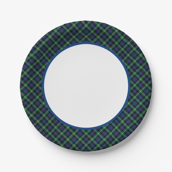 Farquharson tartan paper plate