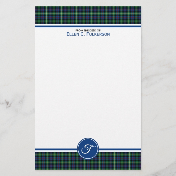 Stationery with Farquharson tartan border