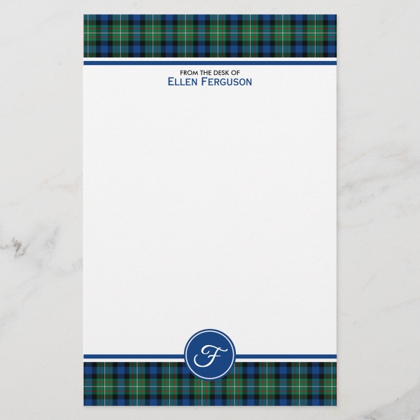 Stationery with Ferguson tartan border