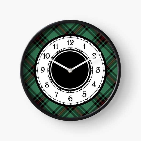 Fife District tartan wall clock
