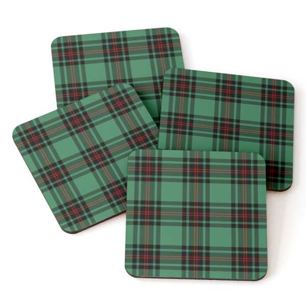 Fife District tartan beverage coasters