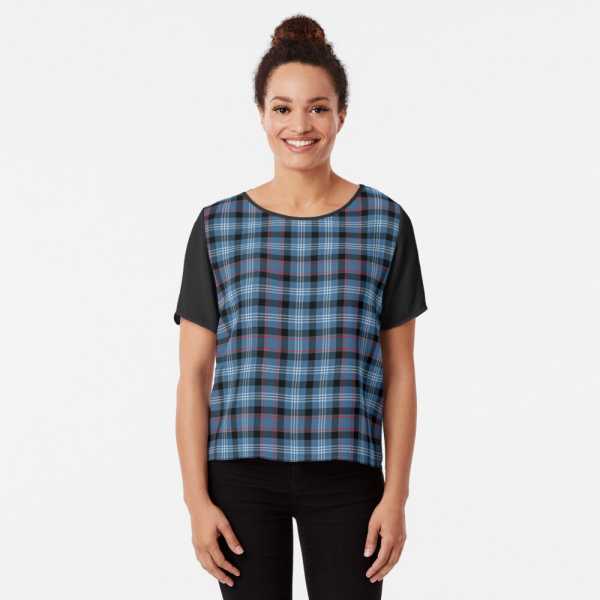 Fitzgerald tartan chiffon top