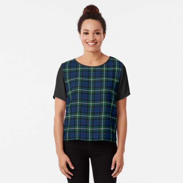 Forbes tartan chiffon top