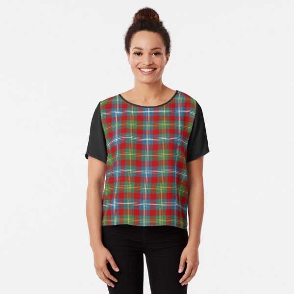 Foster Ancient tartan chiffon top