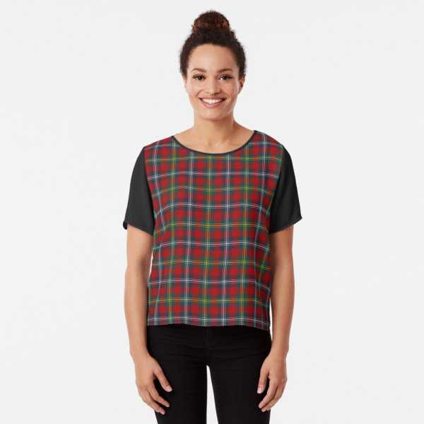 Foster tartan chiffon top