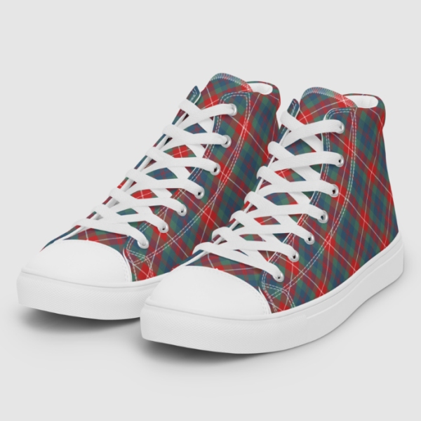 Fraser Ancient tartan men's white hightop shoes