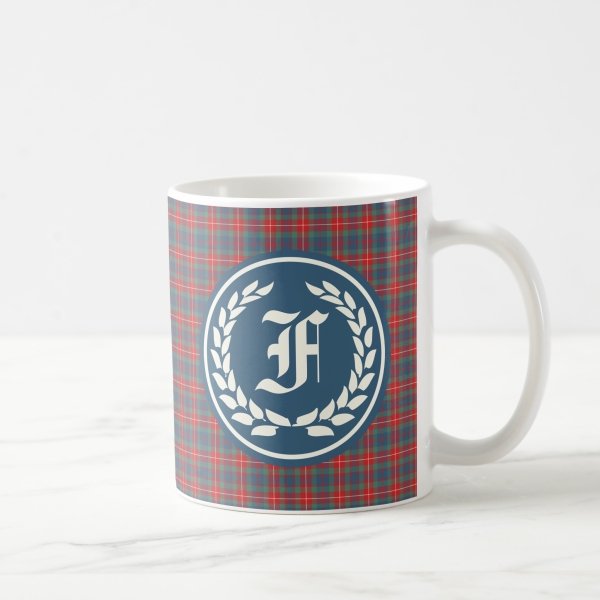 Fraser Ancient tartan monogrammed coffee mug