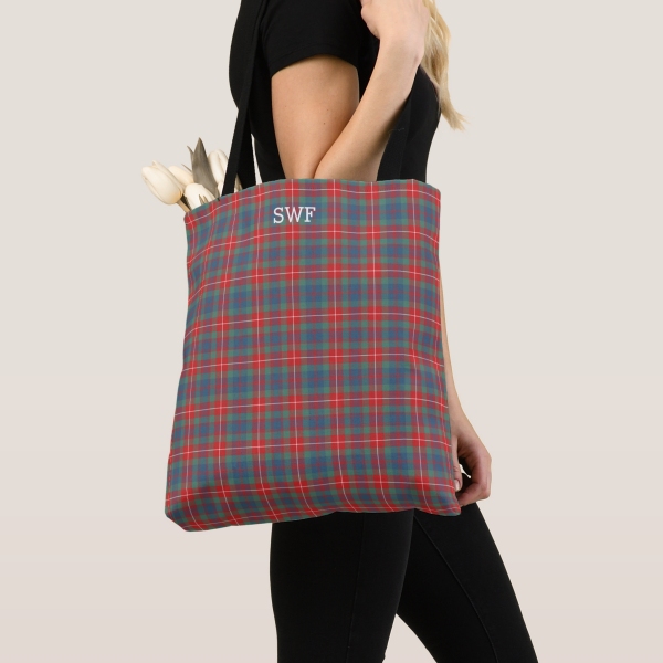 Fraser Ancient tartan monogram tote bag