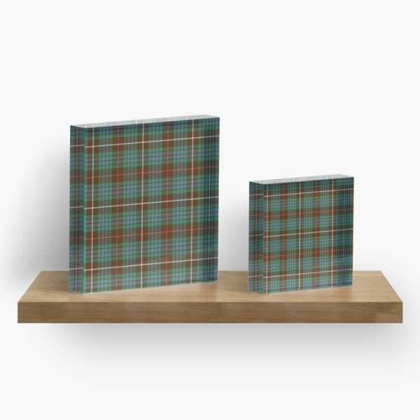 Fraser Hunting tartan acrylic block