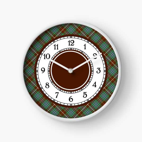 Fraser Hunting tartan wall clock