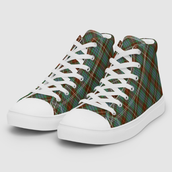 Fraser Hunting tartan men's white hightop shoes