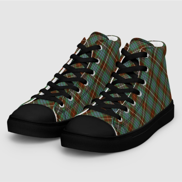 Fraser Hunting tartan men's black hightop shoes