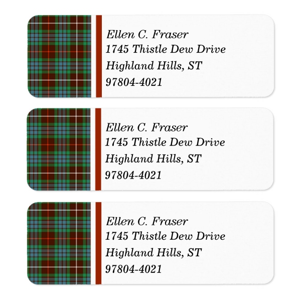 Clan Fraser Hunting Tartan Labels