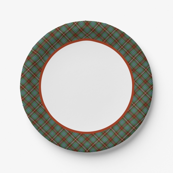 Fraser Hunting tartan paper plate