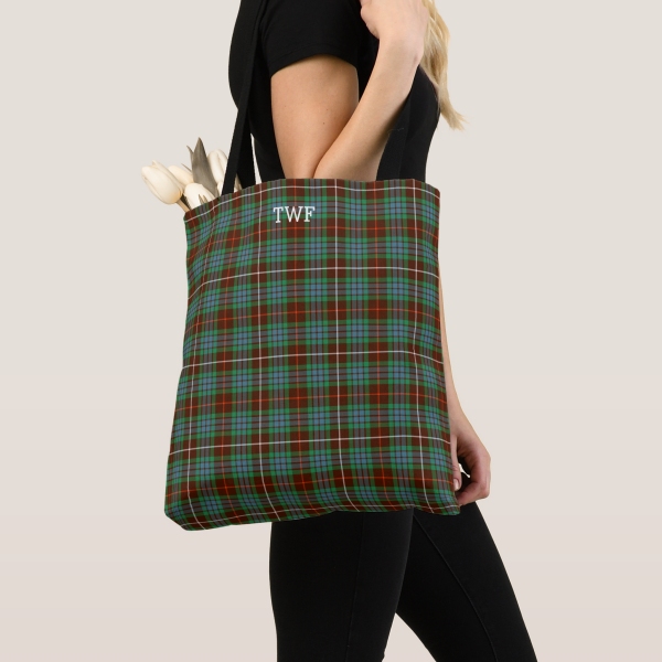 Fraser Hunting tartan monogram tote bag